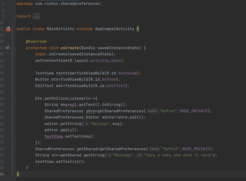 shared prefernce code