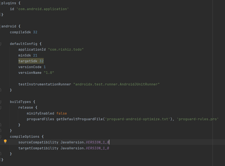 module level gradle file 1