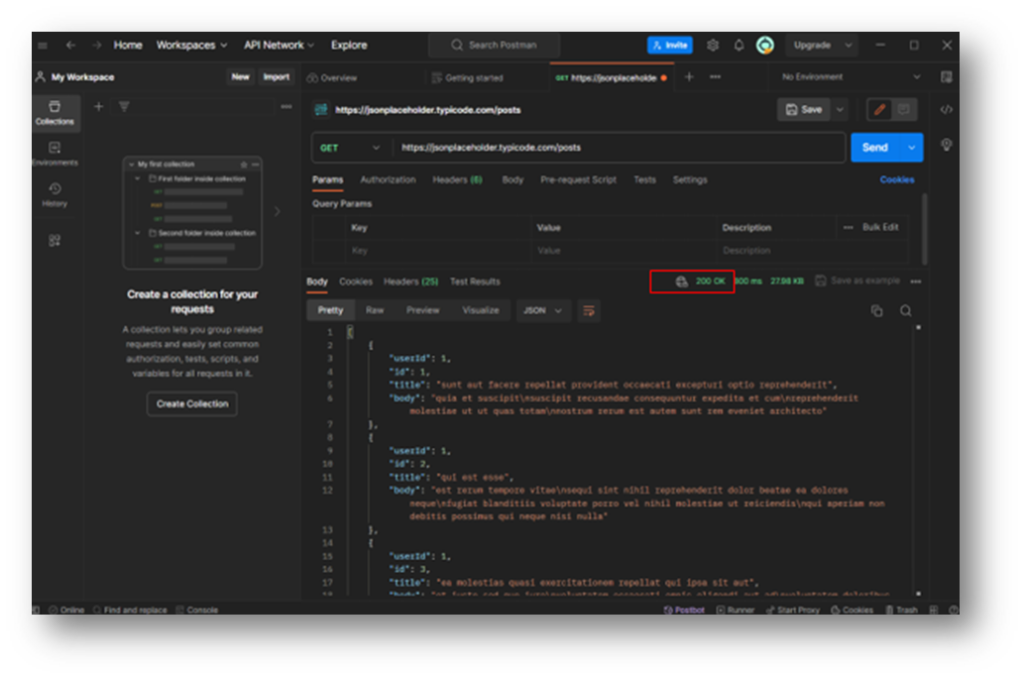 api response in postman